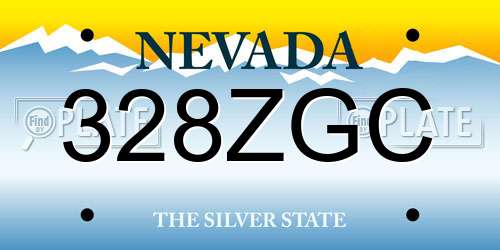 328ZGC Nevada License Plate