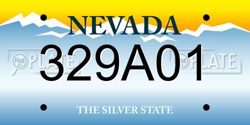 329A01 Nevada License Plate