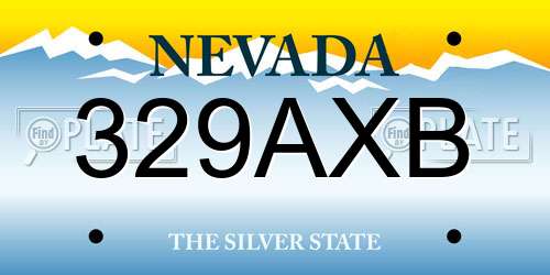 329AXB Nevada License Plate