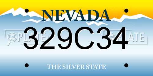 329C34 Nevada License Plate