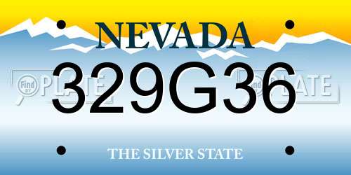 329G36 Nevada License Plate