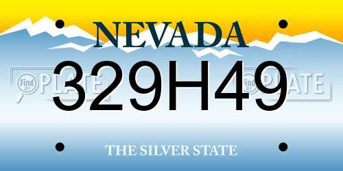 329H49 Nevada License Plate