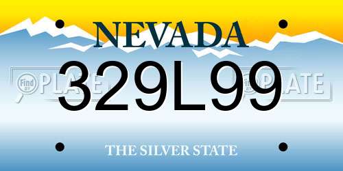 329L99 Nevada License Plate
