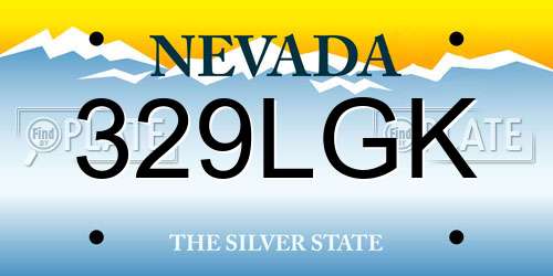 329LGK Nevada License Plate