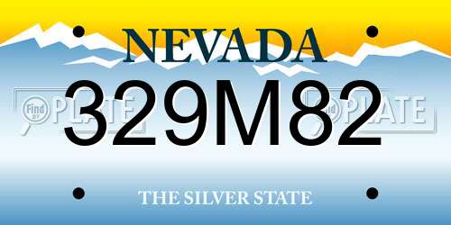329M82 Nevada License Plate