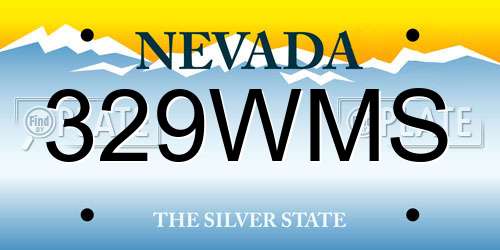 329WMS Nevada License Plate