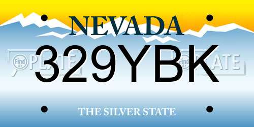 329YBK Nevada License Plate