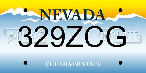 329ZCG Nevada License Plate