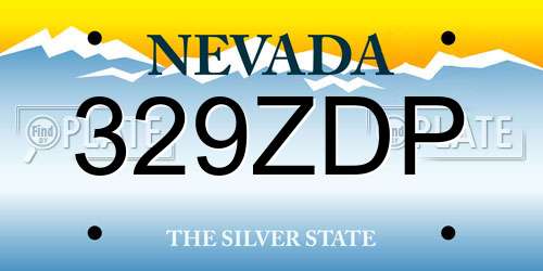 329ZDP Nevada License Plate