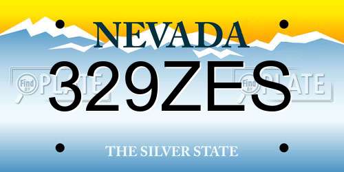 329ZES Nevada License Plate
