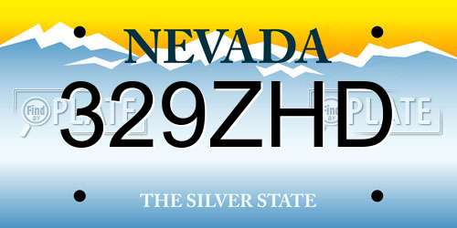 329ZHD Nevada License Plate