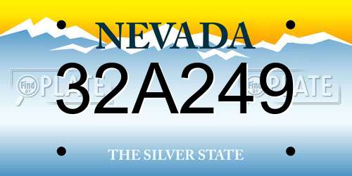 32A249 Nevada License Plate