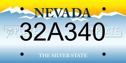 32A340 Nevada License Plate