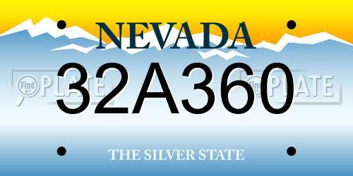 32A360 Nevada License Plate