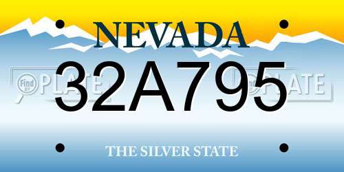 32A795 Nevada License Plate