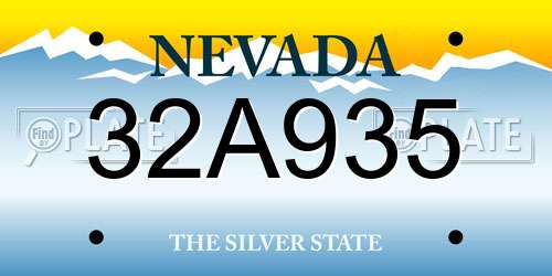 32A935 Nevada License Plate