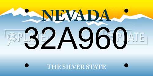 32A960 Nevada License Plate