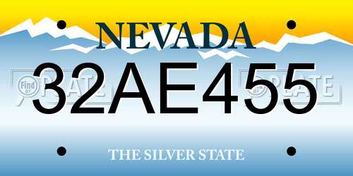 32AE455 Nevada License Plate