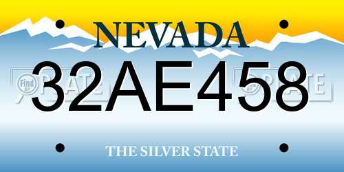 32AE458 Nevada License Plate