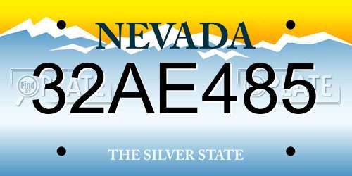 32AE485 Nevada License Plate