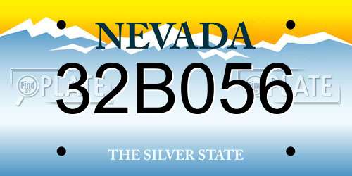 32B056 Nevada License Plate