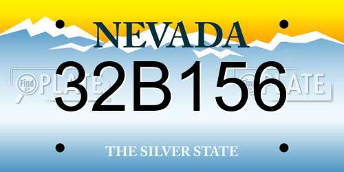 32B156 Nevada License Plate
