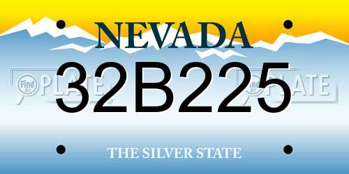 32B225 Nevada License Plate