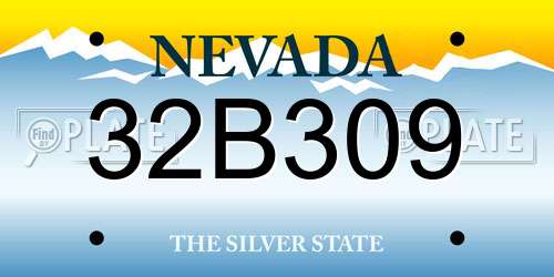 32B309 Nevada License Plate