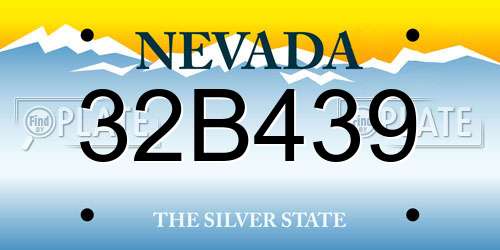 32B439 Nevada License Plate