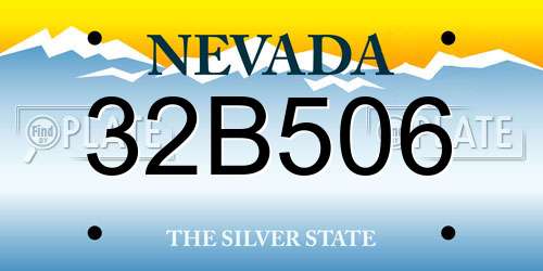 32B506 Nevada License Plate
