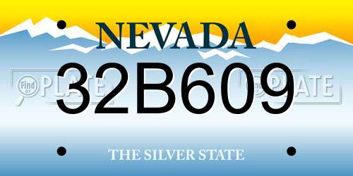 32B609 Nevada License Plate