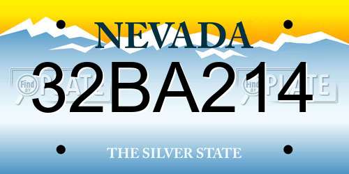 32BA214 Nevada License Plate