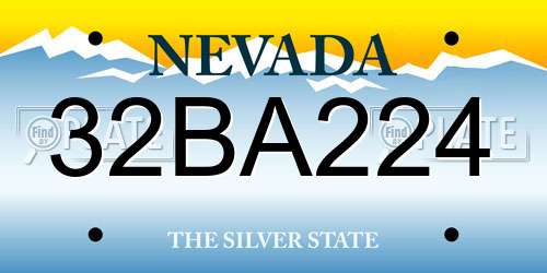32BA224 Nevada License Plate