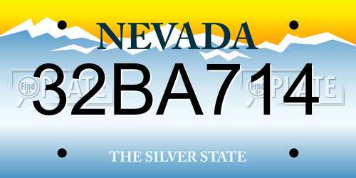 32BA714 Nevada License Plate