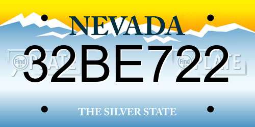 32BE722 Nevada License Plate