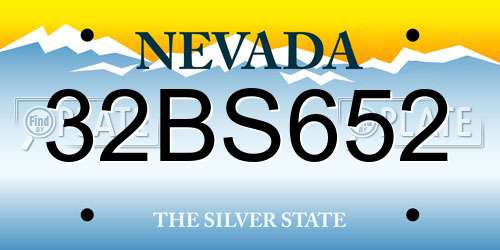 32BS652 Nevada License Plate