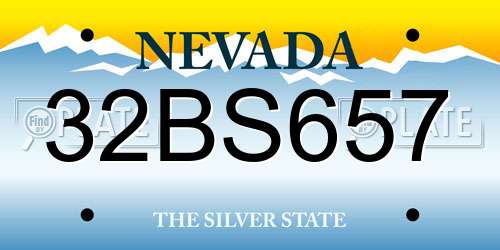 32BS657 Nevada License Plate