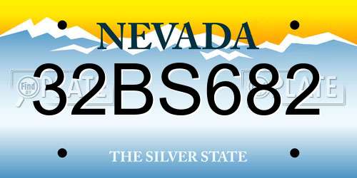 32BS682 Nevada License Plate