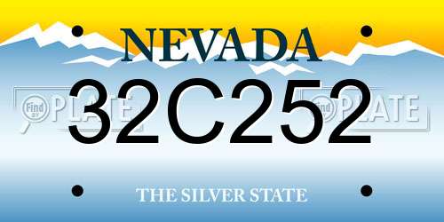 32C252 Nevada License Plate