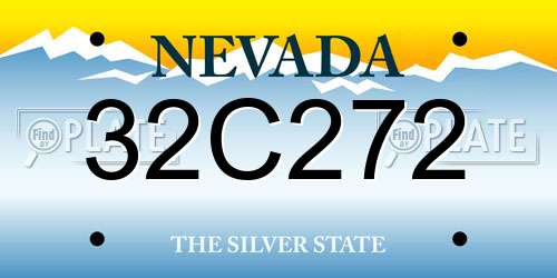 32C272 Nevada License Plate