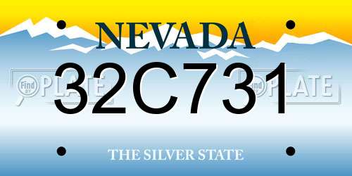 32C731 Nevada License Plate