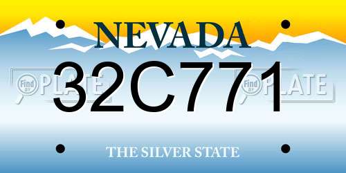 32C771 Nevada License Plate