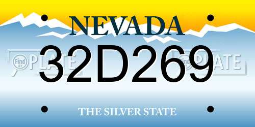 32D269 Nevada License Plate