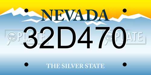 32D470 Nevada License Plate