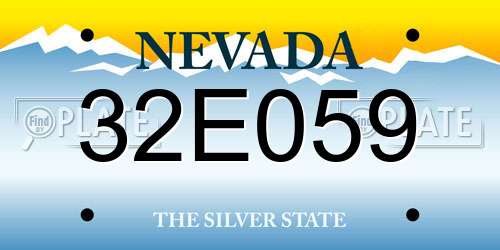 32E059 Nevada License Plate