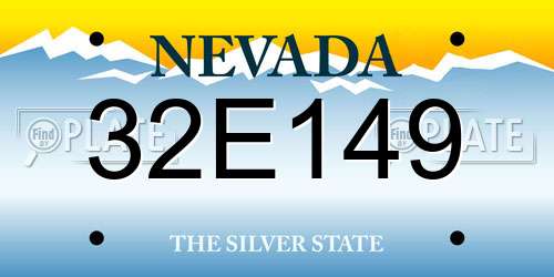 32E149 Nevada License Plate