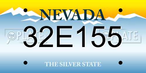 32E155 Nevada License Plate