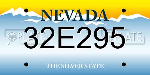 32E295 Nevada License Plate