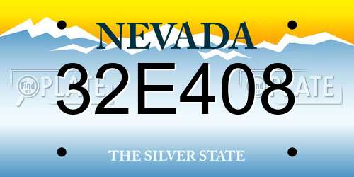 32E408 Nevada License Plate