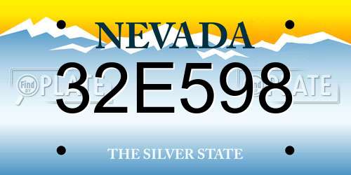 32E598 Nevada License Plate
